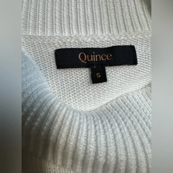Quince 100% Organic Cotton Mock Neck
Sweater Size Small White Summer Nights - Picture 7 of 7
